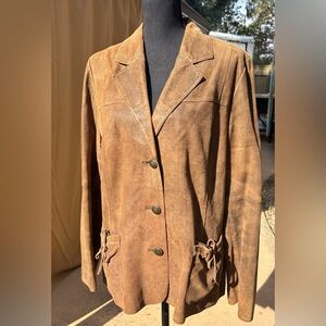 Brown Unique Leather Jacket by J.Jill